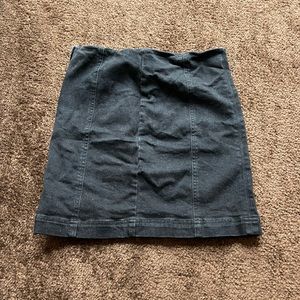 Black Denim Material Mini Skirt